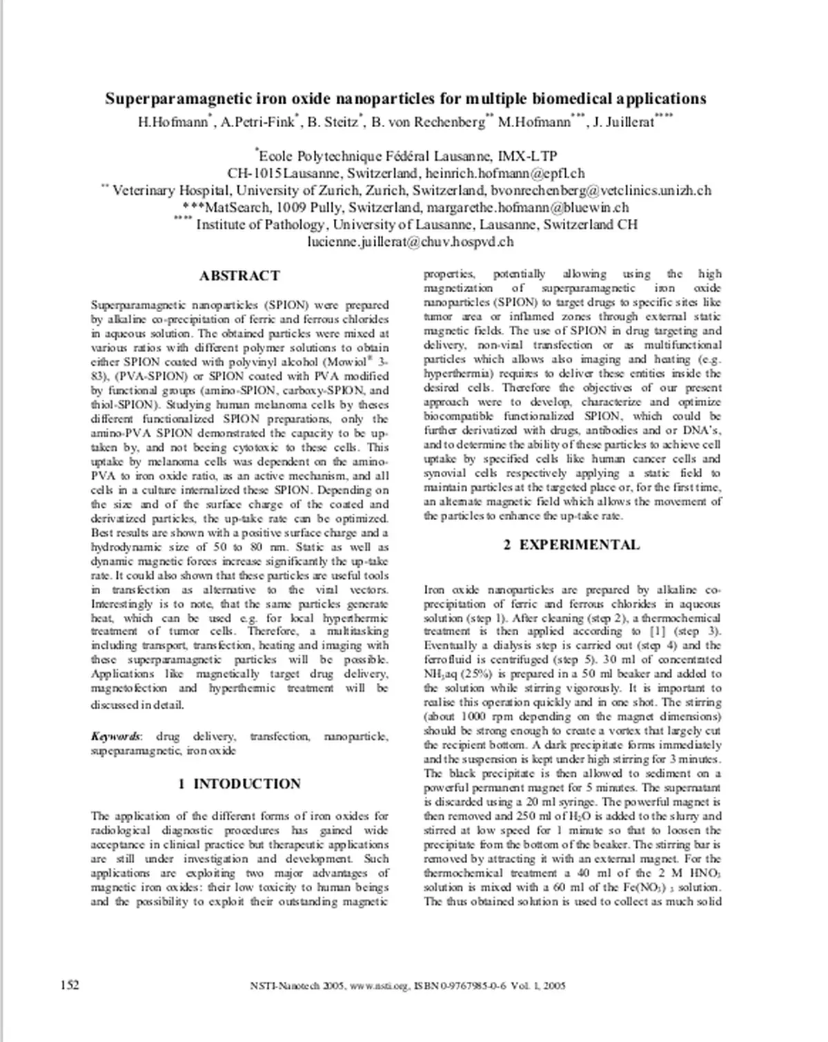 Superparamagnetic Iron Oxite Nanoparticles For Multiple Biomedical Applications Resized